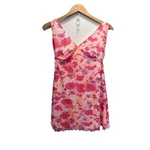 Princess Polly Zuba Mini Dress Size 10 Pink Floral Sleeveless Lined Y2K Summer